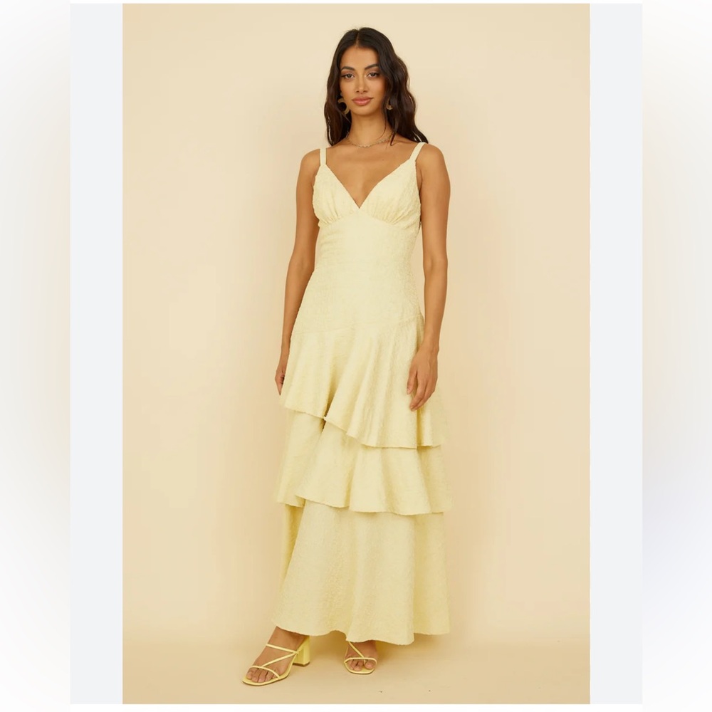 Fortunate One “ Oh Sunflower Dreams “ Pale yellow maxi dress